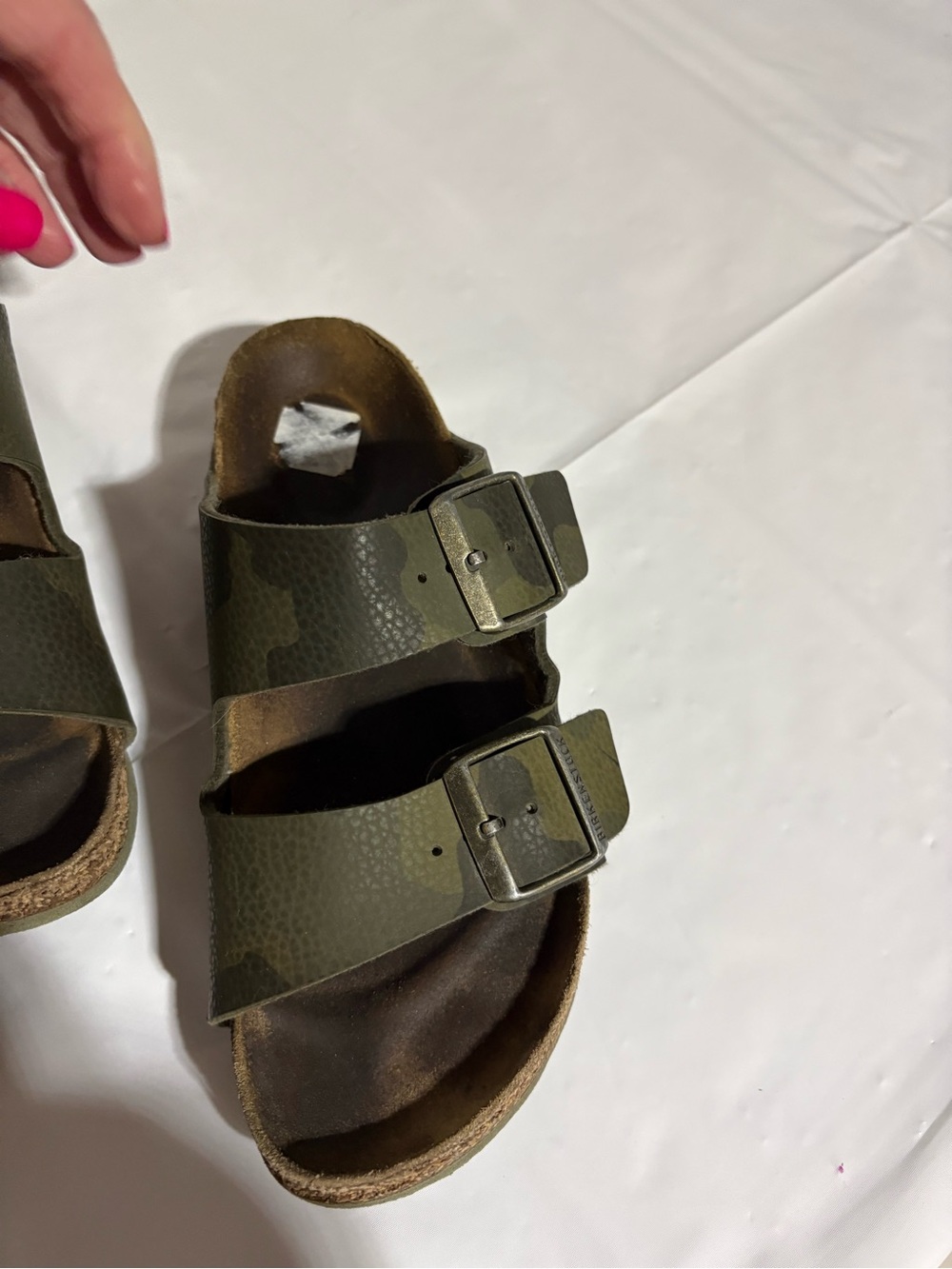 Birkenstock Olive Green Camouflage Two-Strap Sandals - Picture 9 of 16